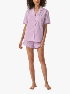 Полосатый комплект пижамы с короткими рукавами из органического хлопка myza, Purple