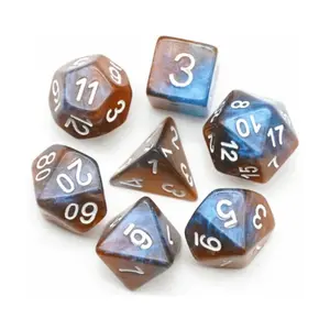Набор Poly — Eclipse с белым (7), Dice Sets - Resin/Acrylic - Rainbow & Multi-Colored (Foam Brain Games)