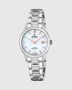 Женские часы F20068/2 Swiss Made Steel Classic серебристо-стальной корпус Festina, серебряный