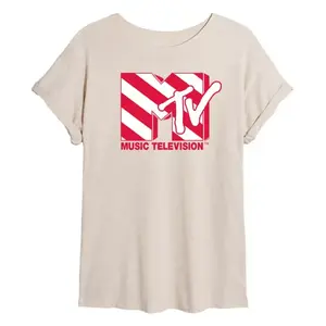 Футболка Juniors MTV Candy Cane большого размера Licensed Character, бежевый