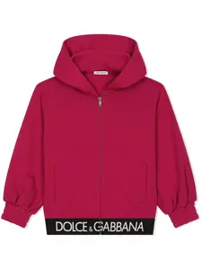 Худи на молнии с логотипом Dolce & Gabbana Kids, красный