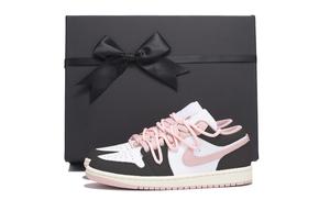 Jordan Баскетбольные кроссовки Air 1 с антискользящим и износостойким покрытием, низкие, винтажные, женские, цвет: черный, розовый