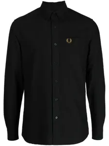 Рубашка оксфорд с вышитым логотипом Fred Perry, черный