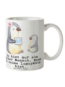 Кружка логопед в форме сердца с надписью белого цвета Mr. & Mrs. Panda