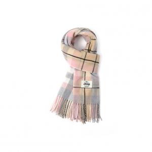 Jeep Полиэстеровый вязаный шарф унисекс, Pink Gray