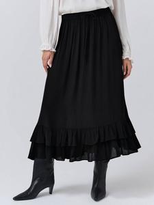 Плиссированная миди-юбка трапеция от Scarlett Ghost, Black