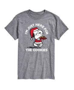 Мужская футболка с коротким рукавом Peanuts Santa Snoopy I'M Just Here for the Cookies AIRWAVES, Athletic heather