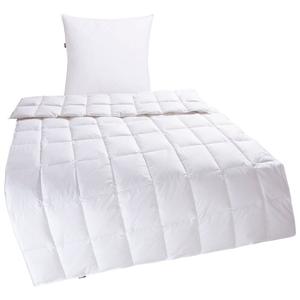 Комплект My home Irah пуховое одеяло + подушка, 80х80, легкое, белый