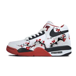 Кроссовки баскетбольные mid top Vintage Unisex Flight Legacy Ink Wash Plum Abrasion Resistant Nike, черный