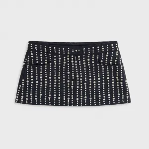 Джинсовая юбка Lisa for Kith Women Nari Studded Mini, черный