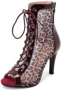 Generic Женские летние ботильоны JXUZY из сетки с открытым носком для модного джазового танца, вечеринки и вечерние сандалии на щиколотке