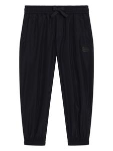 Dolce & Gabbana Kids брюки с нашивкой-логотипом, синий