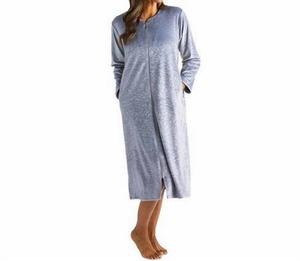 Халат на молнии с цветочным тиснением, серый SOFTiES