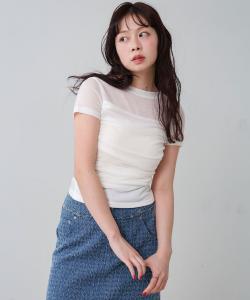 Вязаный топ с драпировкой