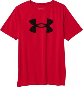 Tech Big Logo с коротким рукавом (Big Kids) Under Armour, красный/черный
