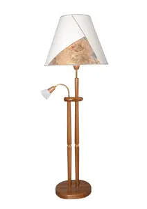 Торшер светодиодный двойной Irina, holzfarben / natur