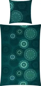 Постельное белье петроль 1x 155x200 см + 1x 80x80 см Erwin Müller