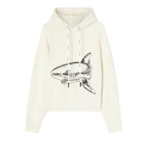 Худи Palm Angels Split Shark Hoodie 'Butter', белый