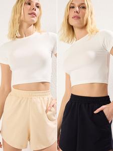 Обычные брюки Trendyol, цвет Cream/Black