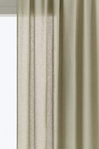 Штора H&M Long Wide With Linen Admixture, 1 штука, 250х300 см, салатовый