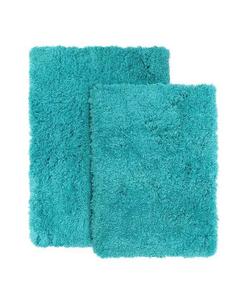 Ультрамягкий нескользящий лохматый коврик для ванной из 2 предметов — маленький и средний Clara Clark, синий