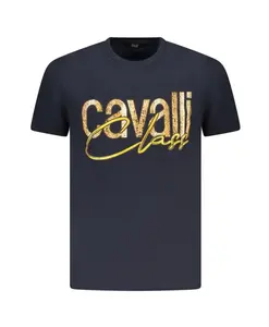 Футболка с оригинальным принтом Cavalli Class, синий