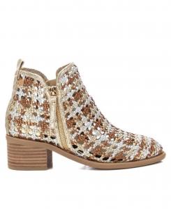 Женские плетеные ботильоны с боковой молнией XTI, Gold