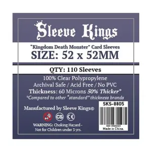 52x52 мм — обложки для карт «Королевство монстров смерти» (110), Card Sleeves (Sleeve Kings)