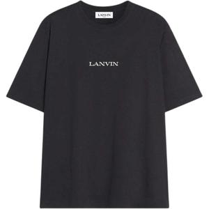 Футболка классическая с вышитым логотипом Lanvin, черный