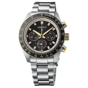 SEIKO Часы Prospex Collection Solar Quartz Movement Stainless Steel Strap Watch 41.4mm Men's Watch Black Dial, Black Dial