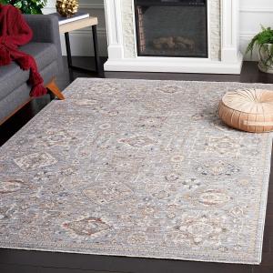 Ковер SAFAVIEH, 161 x 229 см, Harlow Collection, светло-серый и бежево-голубой, восточный дизайн с эффектом потертости, идеален для помещений с высокой проходимостью: гостиная, спальня, столовая (HAR164F-5)