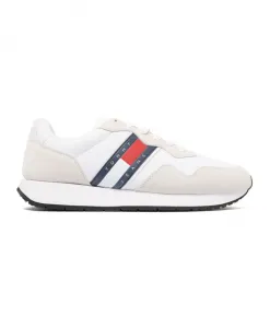 Белые кремовые кожаные кроссовки Tommy Hilfiger, мультиколор