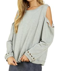 Потертый топ с люверсами в цвете Heather Grey Honey Punch