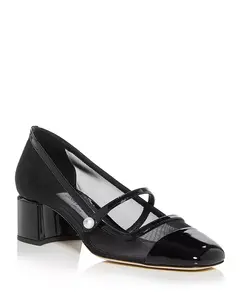 Женские туфли-лодочки Elisa на блочном каблуке 45 см, модель «Мэри Джейн» Jimmy Choo, черный