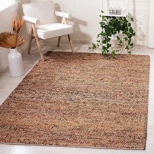 Ковер SAFAVIEH, 153 x 244 см, Bohemian Collection, Natural & Rust, ручной работы из джута, идеально для помещений с высокой проходимостью в гостиной, спальне (BOH901P)