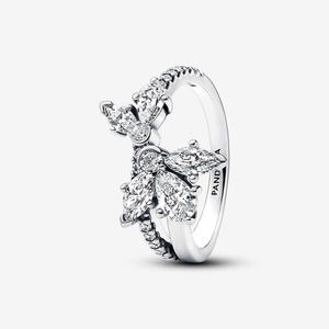 Кольцо Pandora Timeless Sparkling Asymmetrical Herbarium Cluster, серебро