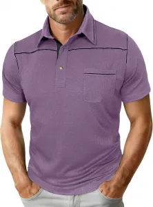 Мужская модная поло с коротким рукавом и отложным воротником