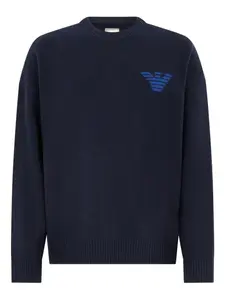 Свитер с интарсией EMPORIO ARMANI, синий