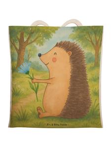 Mr. & Mrs. Panda Сумка с изображением ежика и цветов, без надписи, белого цвета