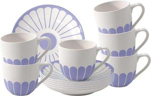 Набор чашек кофейных Villeroy & Boch Fleur Couleur, 12 предметов, 70 мл, синий