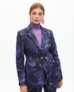 Женский приталенный пиджак с принтом «анимал» Lola Casademunt, синий