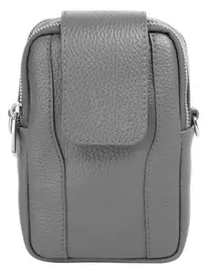 Сумка через плечо Samantha Look, натуральная кожа, производство Италия, серый