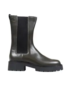 Кожаные сапоги до щиколотки с изысканным дизайном. Calvin Klein Jeans, серый