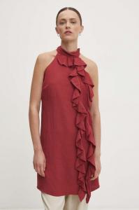 Льняное платье Answear Lab, красный