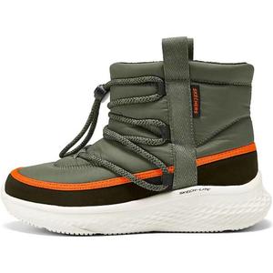 Детские утепленные ботинки для мальчиков начальной школы Skechers Kids, оливковый/черный