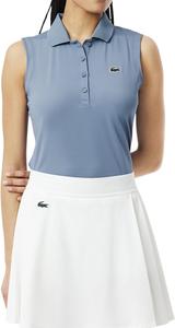 Женская спортивная поло Lacoste для гольфа, облегающая, с защитой от ультрафиолета и эластичным материалом, Dusty Blue