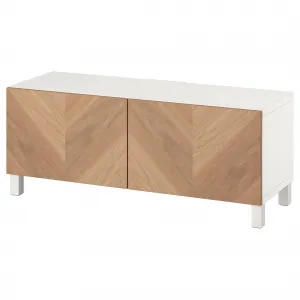 Тумба под ТВ, белый/дубовый шпон, 120x42x48 см, HEDEVIKEN BESTÅ IKEA