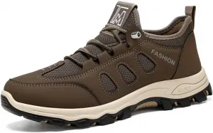 Мужские туристические кроссовки для активного отдыха, беговые кроссовки по пересеченной местности, противоскользящие обувь для путешествий и прогулок, легкая спортивная обувь для треккинга, осенние Qacksv, коричневый