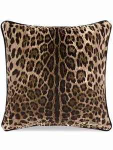 Подушка среднего размера с принтом Leopardo DOLCE & GABBANA, коричневый
