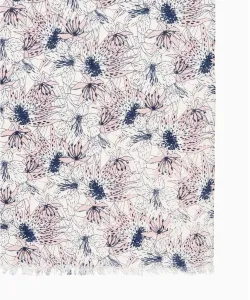 Льняной шарф с растительным принтом